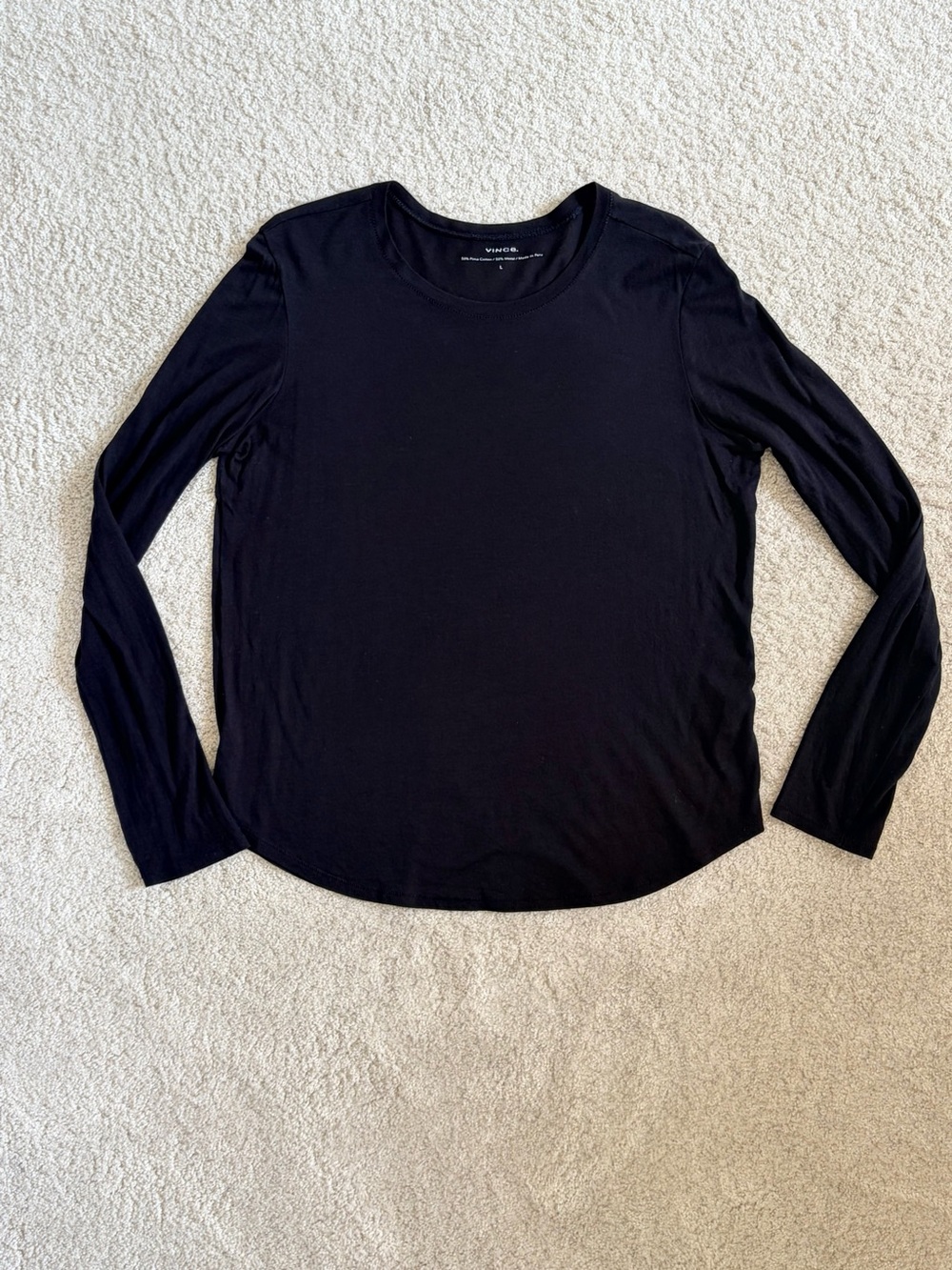 Vince Black Knit Pima Cotton
Long Sleeve Size L